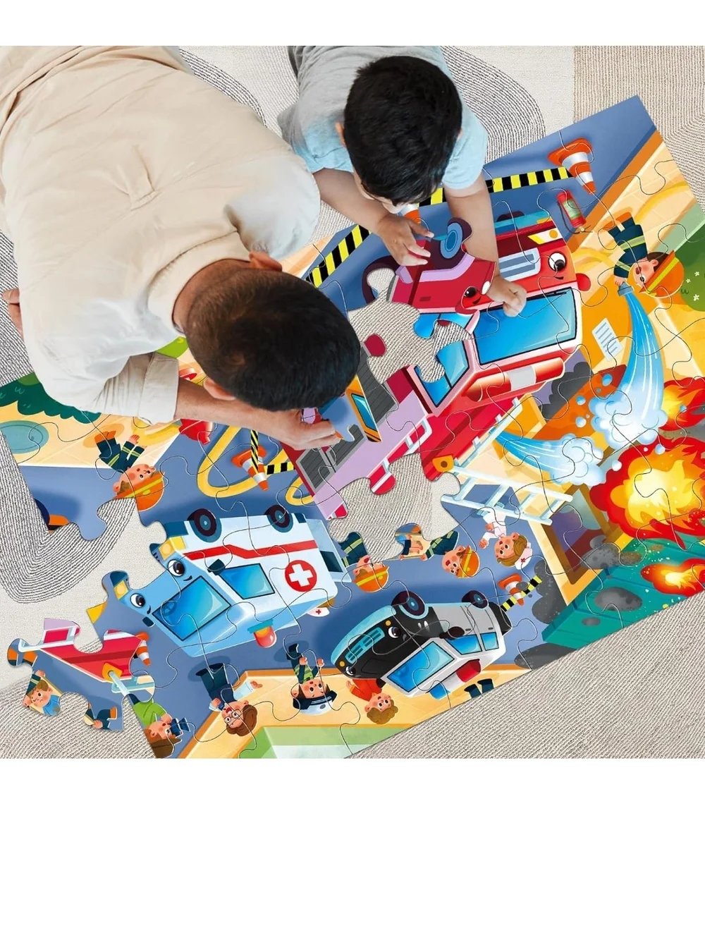 Kids Emergency Vehicles Floor Jumbo Puzzle 48 pieces - Picture 6 of 8